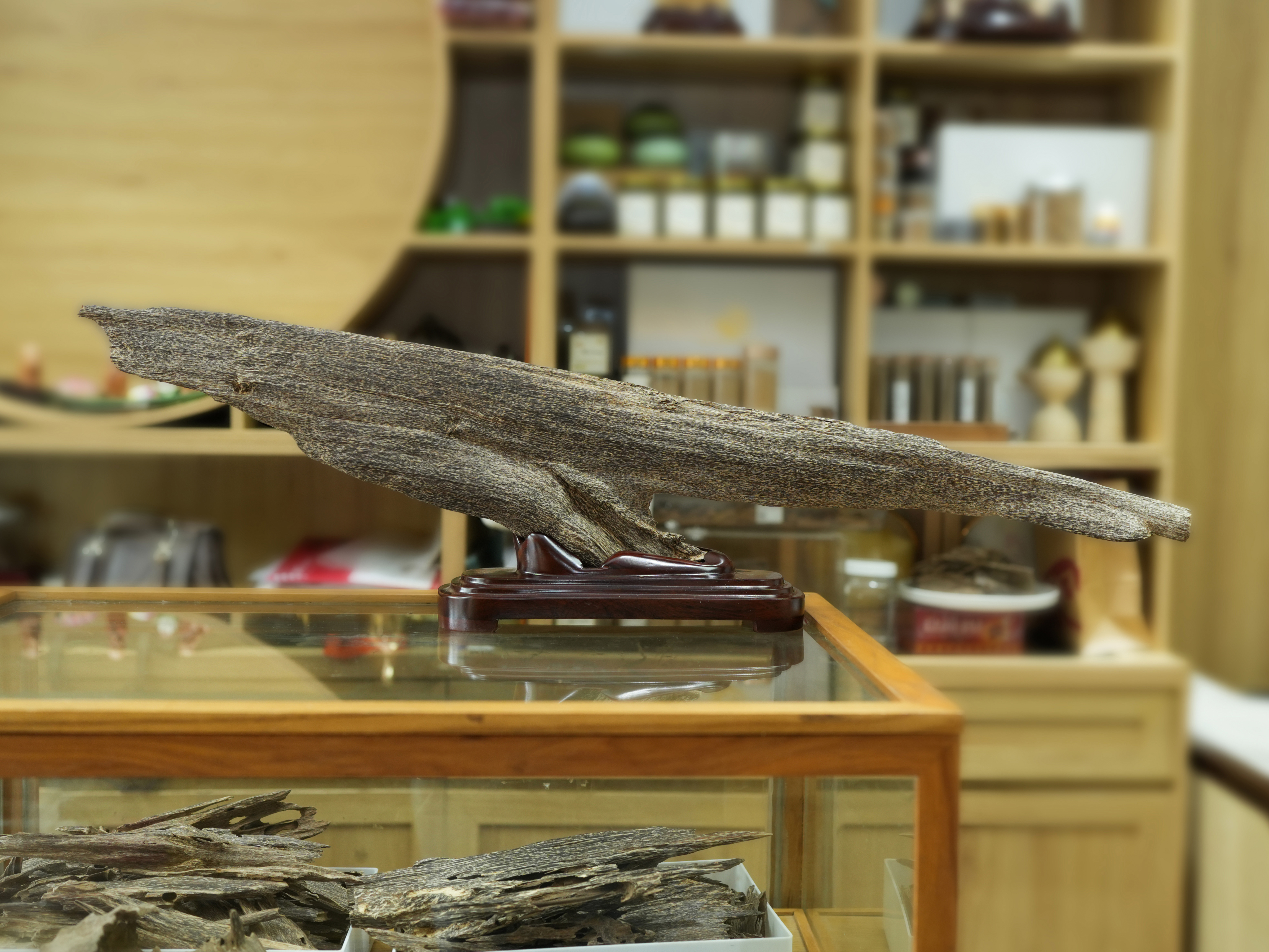 Natural Vietnamese Agarwood Sculpture – Whale Form | Vietnamese Oud Display